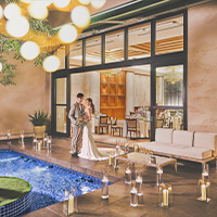 開放的なガーデンで