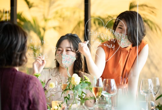 テーブルパーテーションの設置